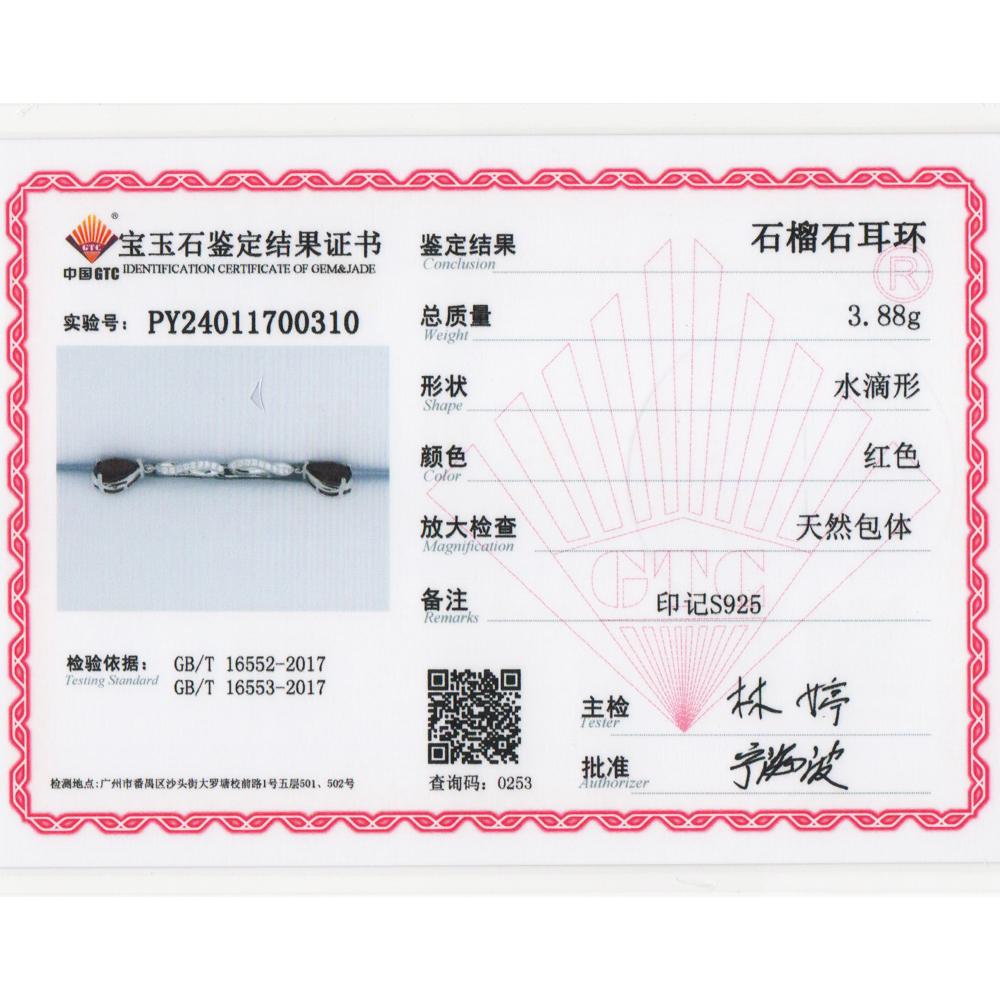 Fashion Drop Design Natural Garnet Earrings Trend Delicate Elegant Jewelry for Women's Anniversary & Birthday Gifts