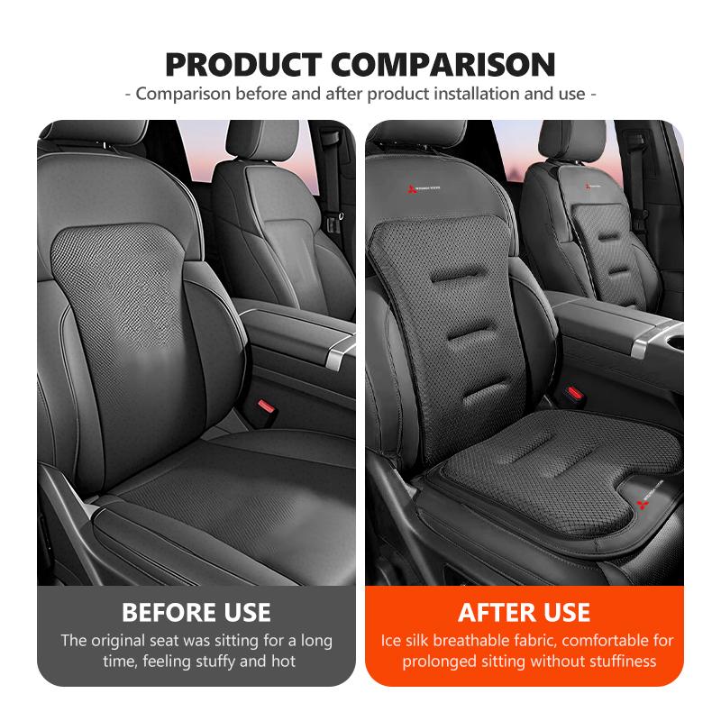dnsh2 For Mitsubishi Car Seat Cover Ice Silk Seat Waist Cushion Covers Auto Seats Protection Pad Outlander Pajero Sport Lancer EX ASX