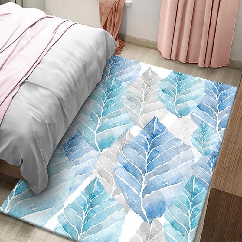 Ковер с принтом тропических листьев, зеленые пальмовые листья и спинка черепахи, ковер из бамбуковых листьев для гостиной, напольный коврик с банановым узором