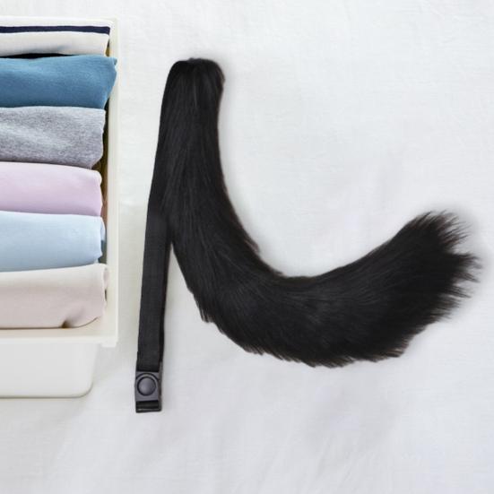 Косплей Поддельный лисий хвост Мягкий нечеткий плюш сплошной цвет Регулируемая окружность талии Резинка для выступлений Клубные танцевальные костюмы Опора Искусственный