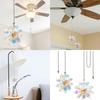 2Pieces Fashionable Crystals Glass Flower Ceiling Fan Pull Chain Set Extenders for Home Decoration In Vibranting Color
