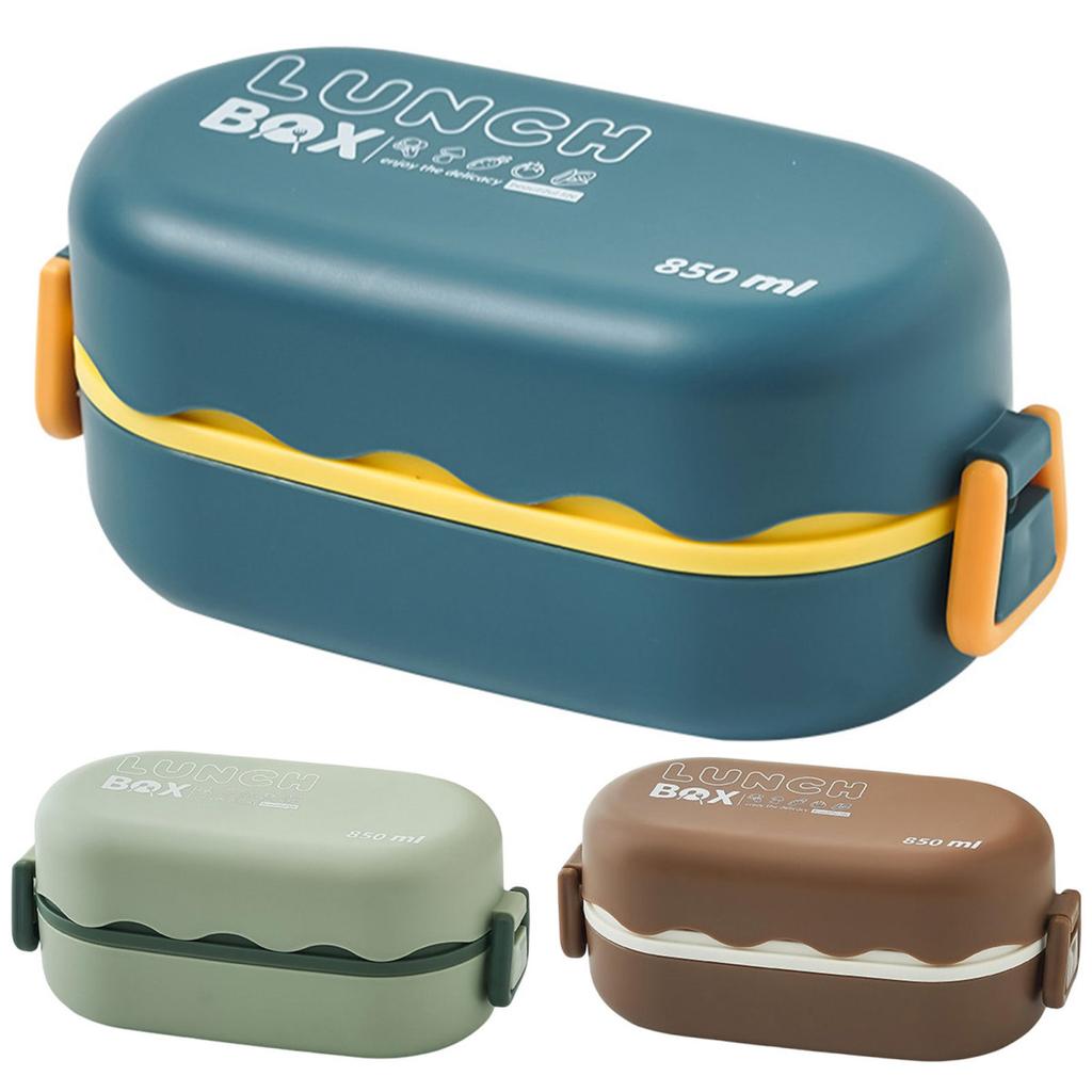 Бенто-бокс водонепроницаемый, с хорошим уплотнением, двухслойный, большой емкости, многофункциональный школьный детский контейнер для обеда, еды