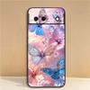 Цветочный узор с бабочками Для Google Pixel 10 9a 9 8A 8 7 7A 6 6A Pro XL 2024 5G Черный Мягкий ТПУ Силиконовый Чехол для Телефона
