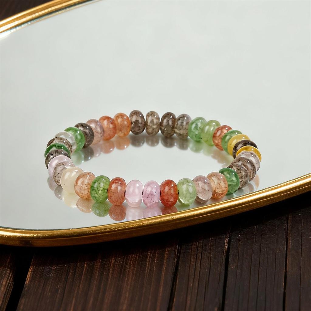 New jewelry bracelet, abacus beads, popular crystal bracelets in Europe and America, imitation colorful agate crystal bracelet.