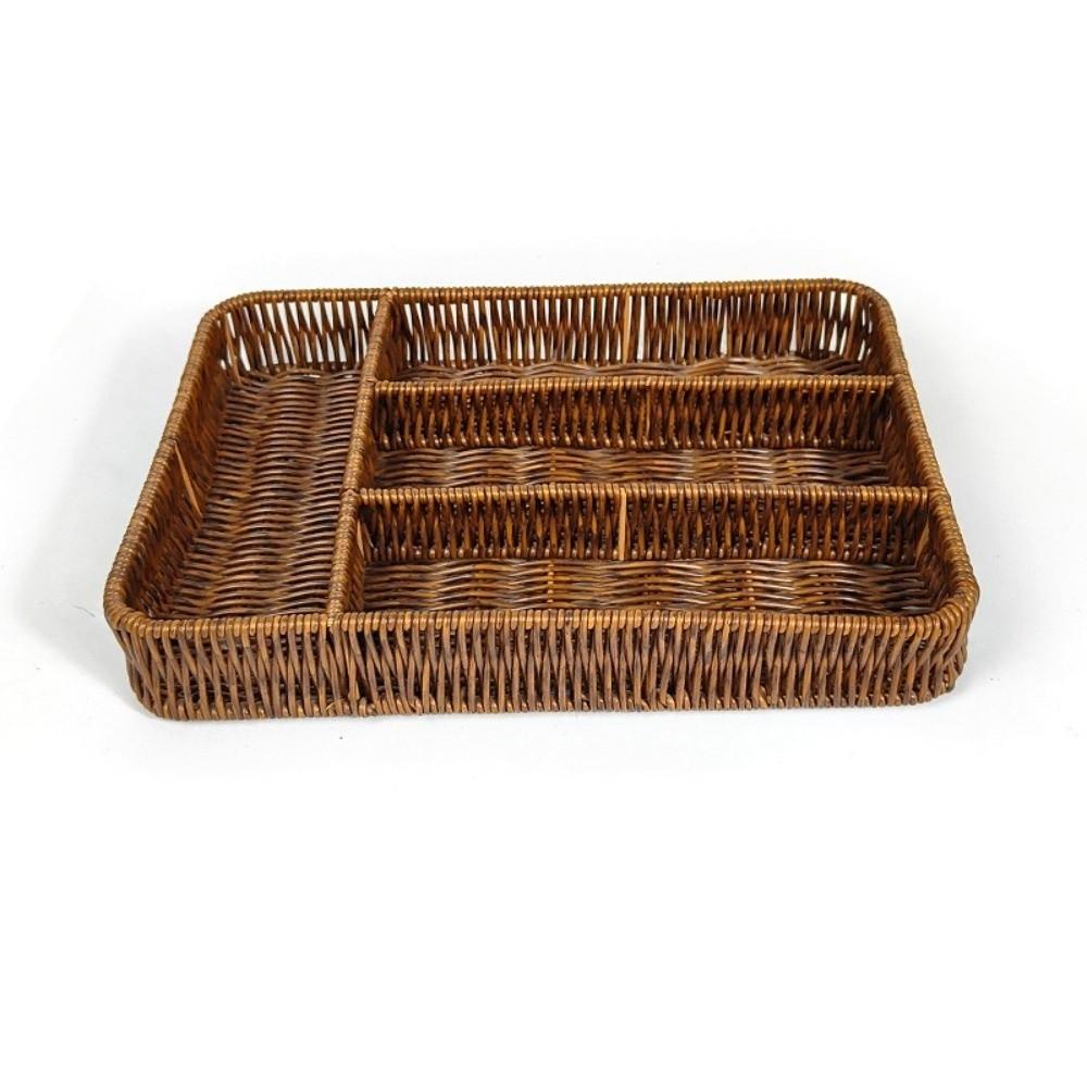 4 Grids Storage Basket Rectangular Kitchen Drawer Organizer For Kitchen Organizer