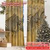 2pcs, 2D FLAT PRINTING Curtains (Without Rod) Zebra Migration Halloween Festival Creative Curtains Polyester Curtains