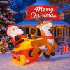 4.9FT Inflatable Santa Reindeer Sleigh Decor Festive Home Ornament LED Xmas Gifts Toy Christmas Decoration Xmas Yard Decoration