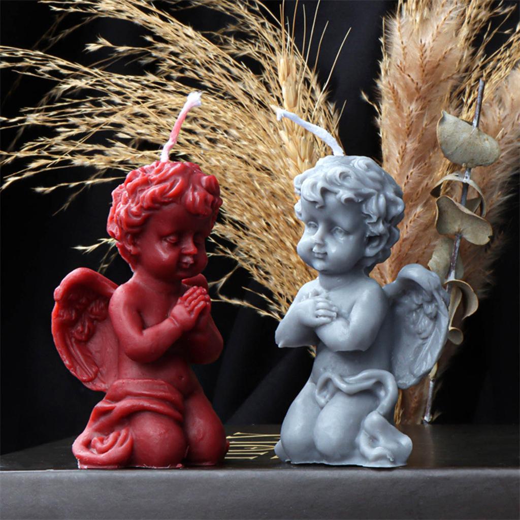 Силиконовая форма для свечей ангела, ручная работа, форма для ароматических свечей с крыльями ангела, сделай сам, форма для шоколадного мыла, изготовления свечей, смола