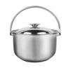 Saucepan Stainless Steel Cooking Pot Convenient Stew Kitchen Gadget Big Soup with Lid Silver Heating Stock Work