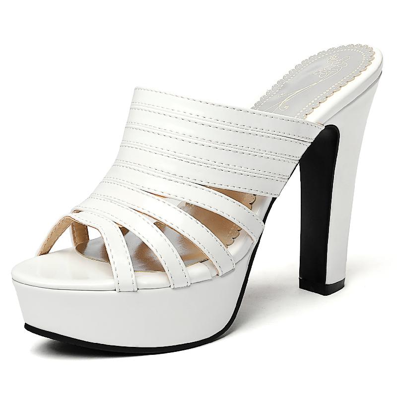 Модные женские тапочки, летняя обувь 2024 года, босоножки на высоком каблуке, роскошные мюли на платформе, женские черные, белые, красные, туфли для вечеринок, большой размер 44 50