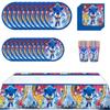 51pcs Sonic Birthday Party Supplies Including Tablecloth, Plates, Napkins Cups