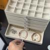 2025 Acrylic Velvet Jewelry Organizer with 5 Drawers for Earrings Necklaces Bracelets Storage- Stackable Display Case Box Holder