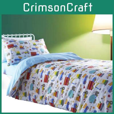 Постельный комплект с 3D-принтом с мультяшным рисунком автомобилей, грузовиков, экскаваторов, из мягкой ткани для комфортного сна подростков