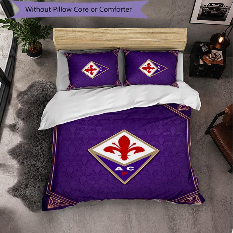 Fiorentina FC Themed Bedding 3Pcs Duvet Cover Set Decorative Bed Linen For Teen Room Home Decoration