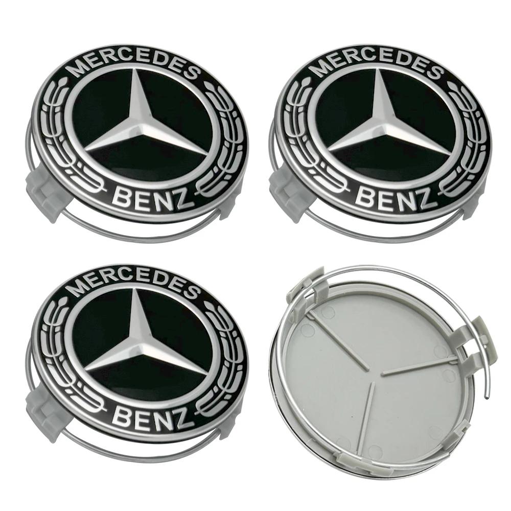 LWLN2 4Pcs 75mm Car Wheel Center Logo Hub Cap For Mercedes Benz C207 C218 A207 C117 CLA CLS E Class W212 S212 X166 W176 W205 W246