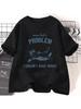 Never Had A Problem I Couldnt Make Worse Tees Cotton T-Shirt Funny Cat Vintage Animal Sayings T Shirt Summer Casual Top Clothes