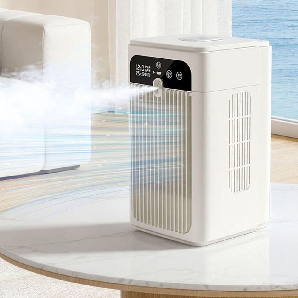 Digital Display Silent Spray Fan Safety Lock Mini Air Cooler Portable Air Conditioner Outdoor Tent