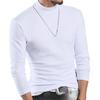 Spring Autumn Men Fitness Top Slim Fit Half-high Collar Stretchy Long Sleeves Solid Color Pullover Fitness Sport Top Winter Bottoming Clothes
