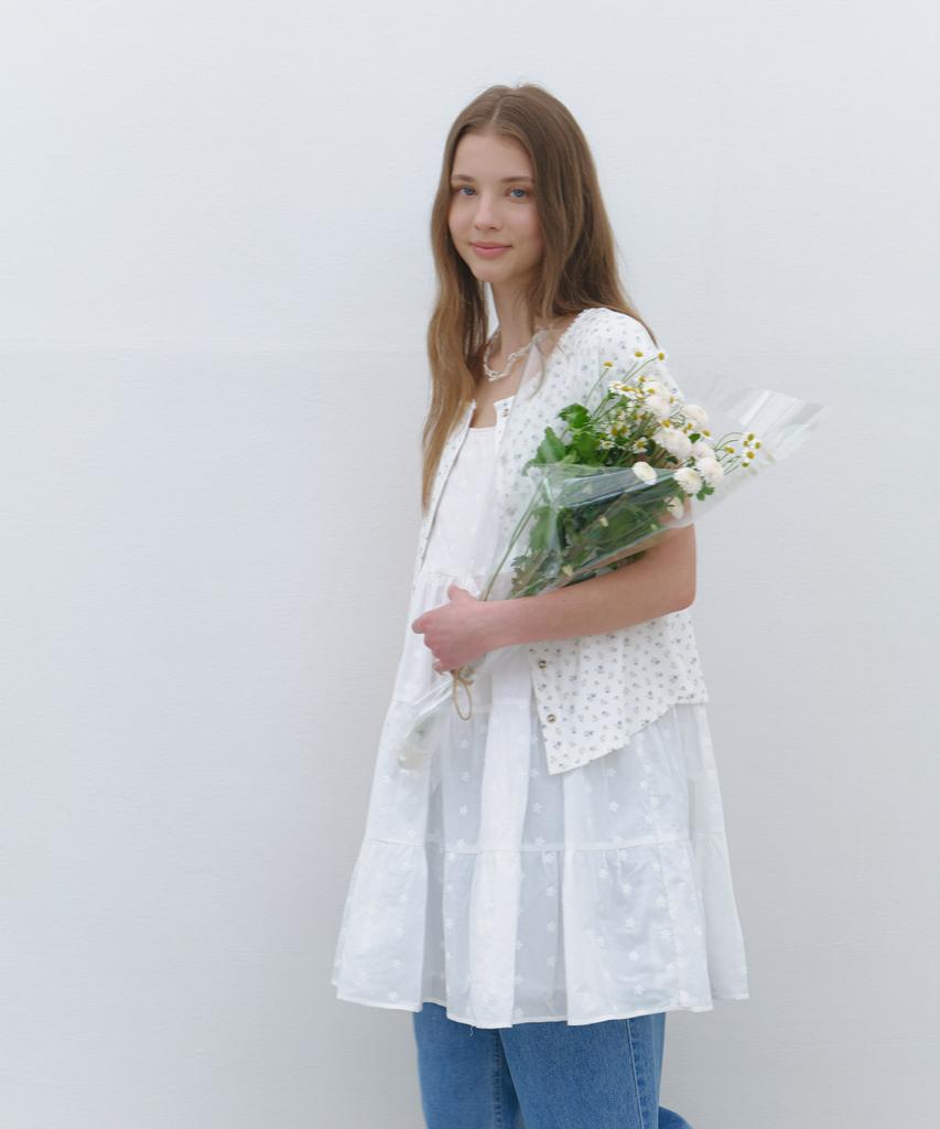 Cluny Cotton Tiered Mini Dress - White