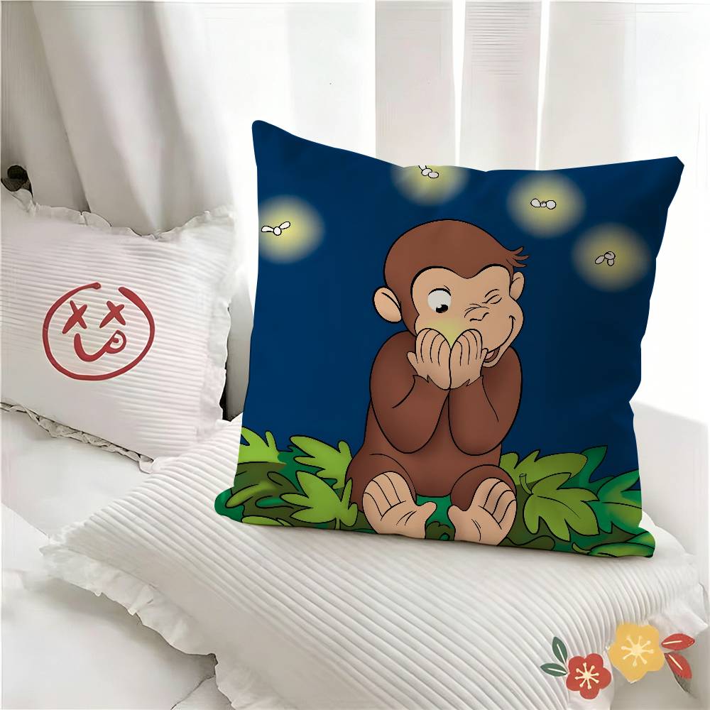 pc George The Curious Monkey Pillow Case Fashion Square Pillowcase Bedroom Sofa Room Ins Decoration Leisure