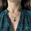 Серебряная подвеска с сапфиром 1.859ct, фианитами (2202615)