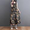 Summer Print Strap Jean Jumpsuit Women Fashion Suspenders Jeans Vintage Casual Wide Leg Denim Rompers Loose Dungaree