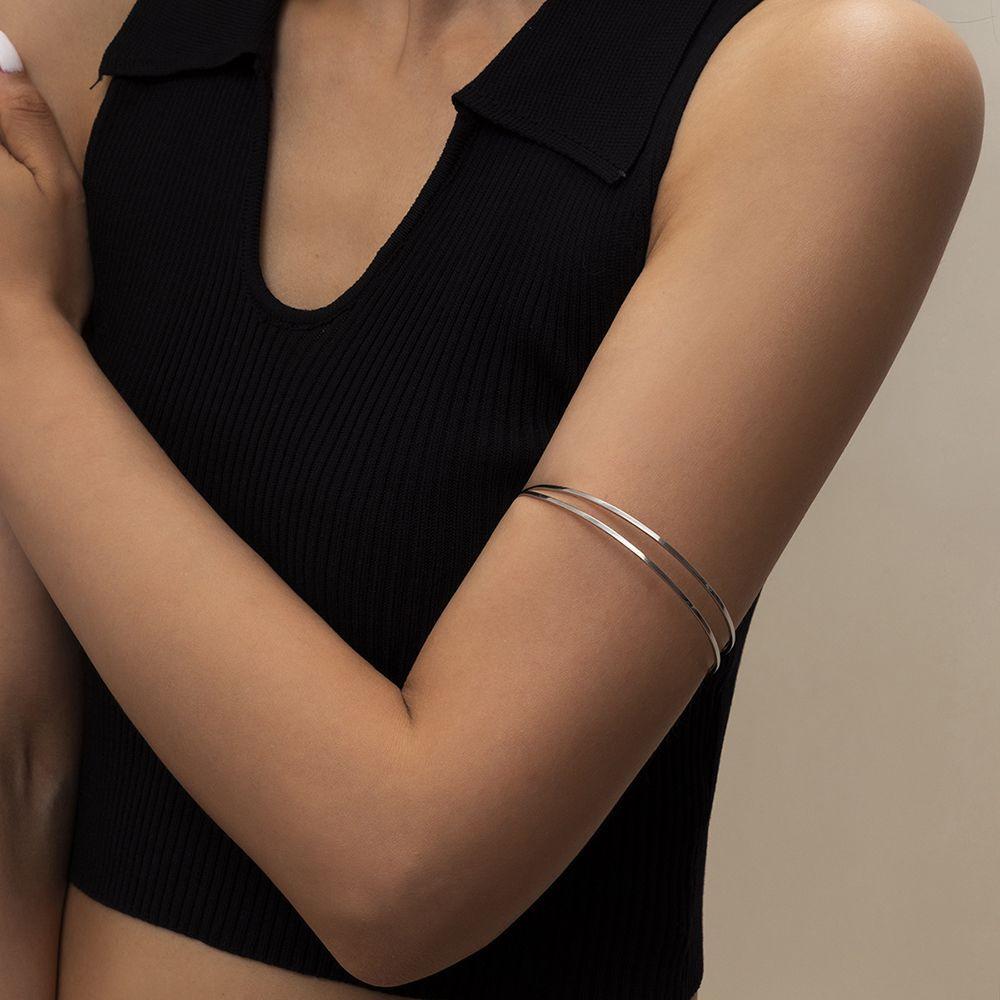Women Girls Adjustable Fashion Jewelry Minimalist Bangle Arm Bracelet Tassel Armband Upper Arm Cuff