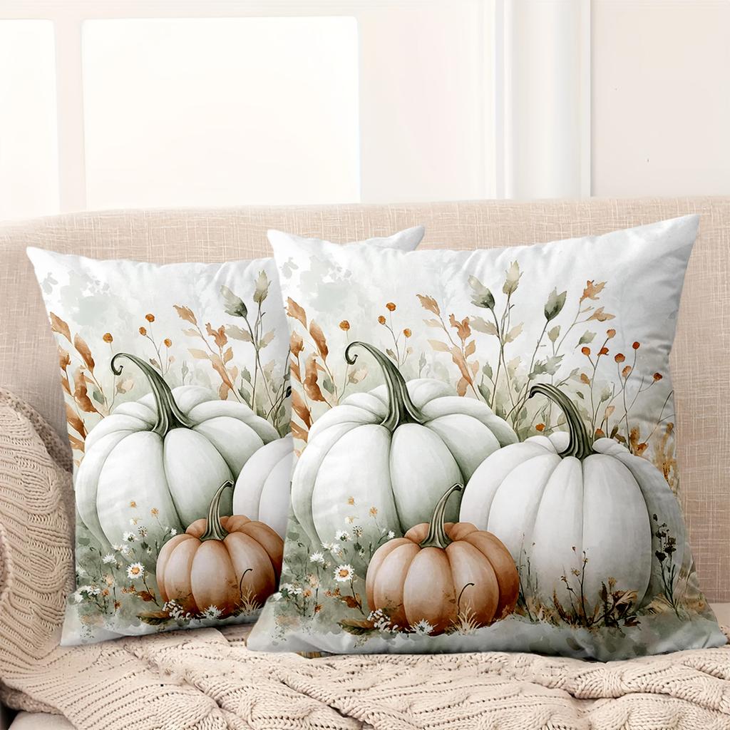 1 pieces -2D flat printing Autumn Pumpkin Pattern Decorative Throw Pillows Polyester pillowcase, sofa decorative cushion cov