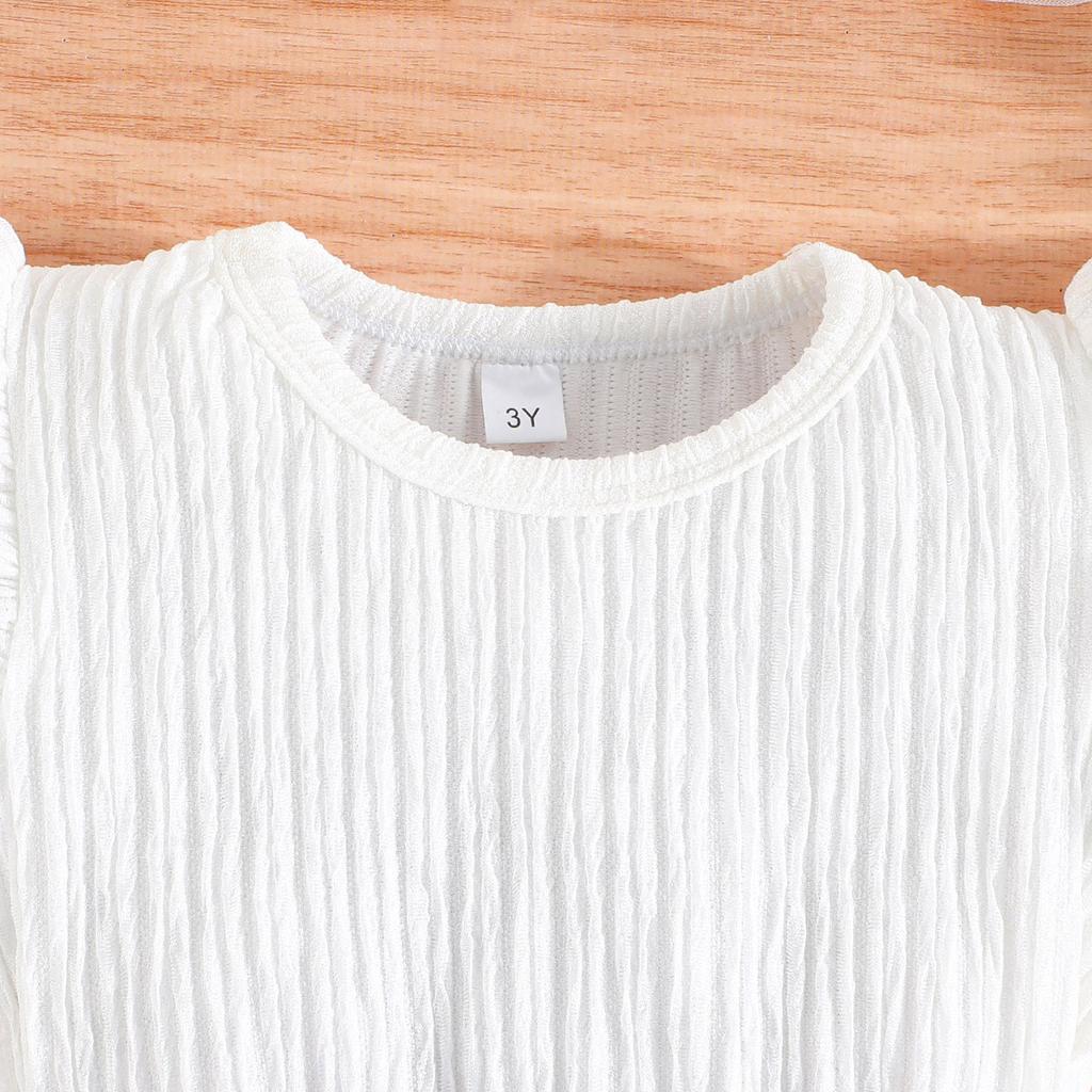 Новая детская одежда 2-8 лет, модный костюм для девочек, топ + джинсовая одежда с короткими рукавами, 2 шт., футболка с короткими рукавами для девочек