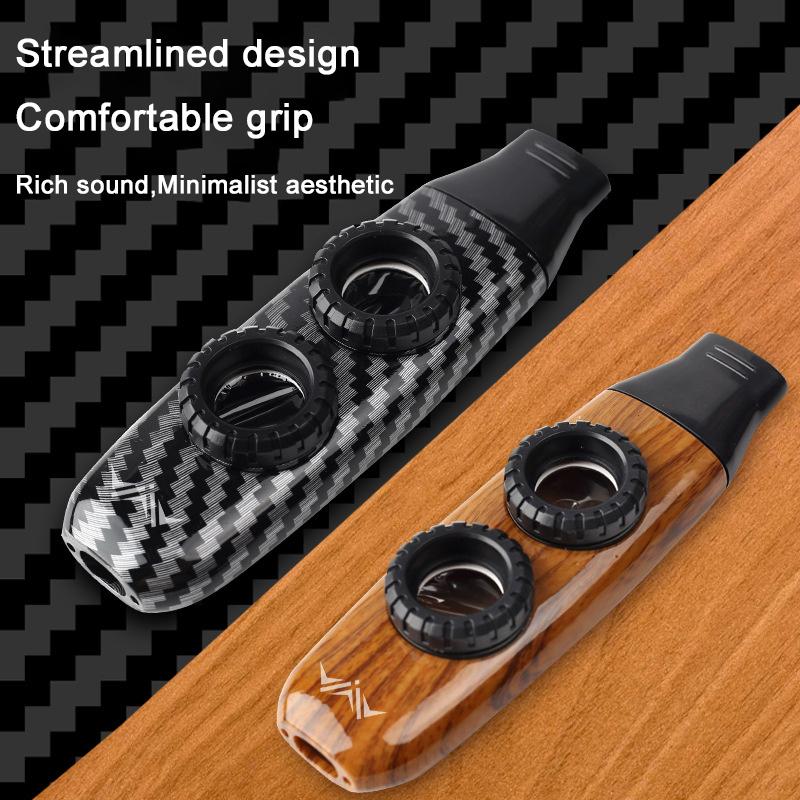 Музыкальный инструмент Казу с двумя отверстиями, Легкий Прочный Зернистый Дизайн, Практический Казу для Аккомпанемента Гитаре Укулеле