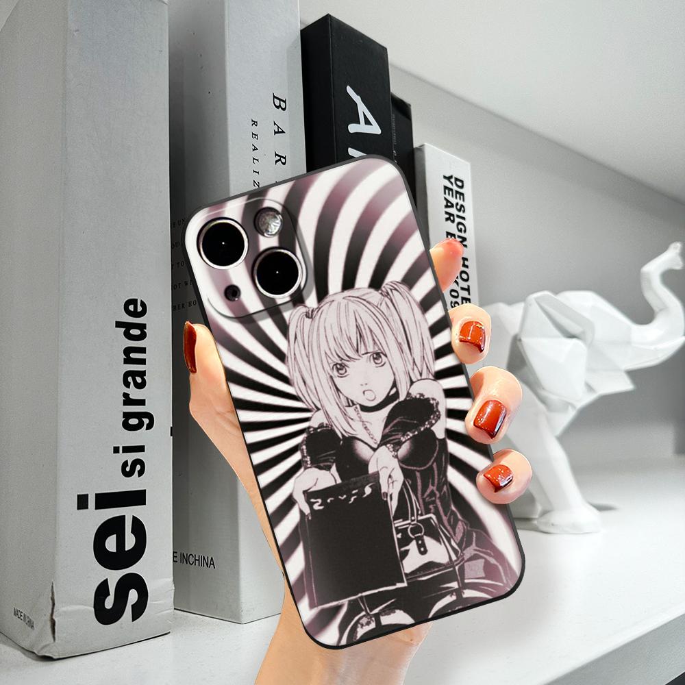 Чехол для телефона Clmj Death Note Миса ДЛЯ IPhone 15promax 14 11 12 Pro 15 16 Plus 13 Pro MAX XR XS Черные Мягкие Чехлы