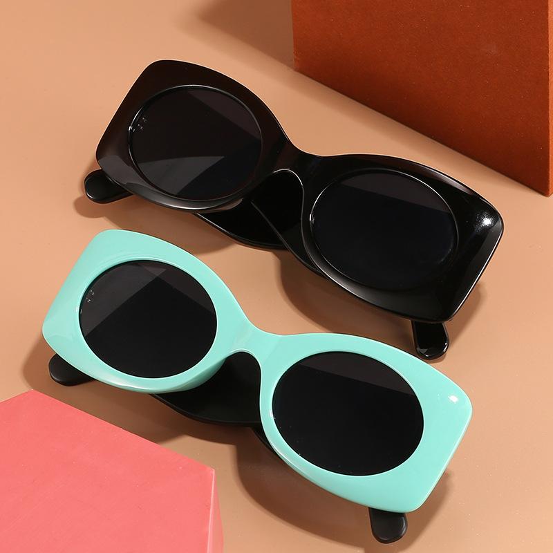Oval Sunglasses, Trendy Personality Wide-Leg Glasses, Versatile Jelly Sunglasses For Women