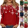 Long Sleeve Shirts For Women Cute Print Graphic Tees Blouses Casual Plus Size Basic Tops Pullover Christmas