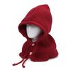 Fashion Winter Women Hooded Scarf Hats Wine Red Brown Knitted Pullover Drawstring Balaclava Warm Hat Beanie Bombers Cap
