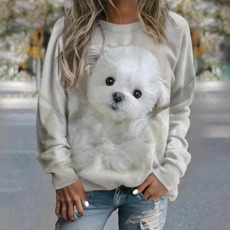 Женский модный свитер с милым котом и 3d принтом, с круглым вырезом и длинными рукавами, пальто с животными, одежда для девочек, аниме, кот, с длинными рукавами, Kawaii, оверсайз