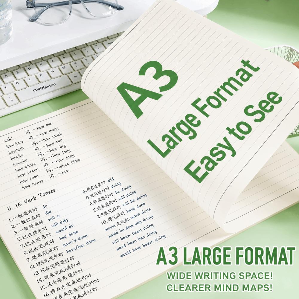 Wide Horizontal Lined Draft Notebook Thick Cream Paper Practice Paper  Students