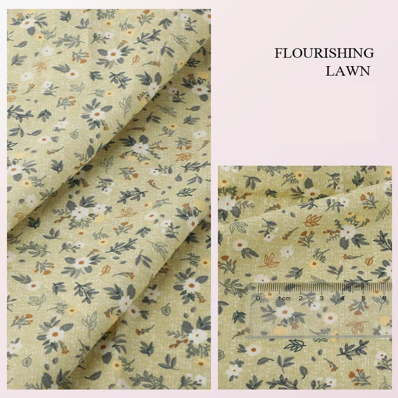 Ткань с цветочным принтом Высококачественная хлопковая ткань Дышащая Мягкая для одежды Шитья Платья Постельное белье Простыни Шторы Материал