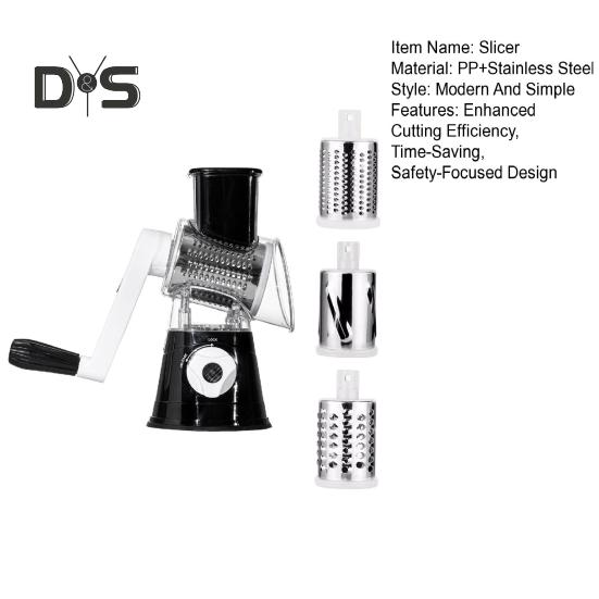 Вращающаяся терка для сыра со сменными лезвиями из нержавеющей стали 3-в-1 ломтерезка и измельчитель для сыра с ручным приводом кухонный гаджет для быстрой нарезки