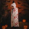 Bloodstain Halloween Costume Cosplay Props Plaid Spider Web Cape Performance Property