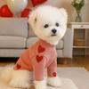 Красное сердце Собачья рубашка Любовь Пуловер День святого Валентина Принты сердец Водолазка для питомца Милая одежда для питомца Праздничная