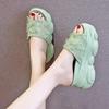 Fairy Summer Wedge Heel Slippers: Thick Sole, Height-Boosting, Petite Women's Cool Outdoor Two-Wear Beach Slippers.
