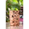 Pure Copper Plain Glass with Diamond Hammered Design, Drinking Serving Water, Yoga Ayurveda, Volume-300 ml, Pack of 2