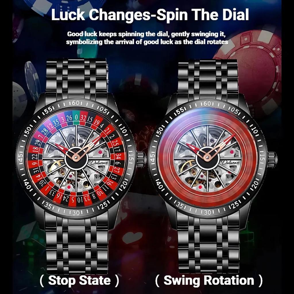 Креативные вращающиеся полые циферблаты полностью автоматические водонепроницаемые светящиеся мужские модные механические часы подарок на день святого валентина подарок на день рождения часы