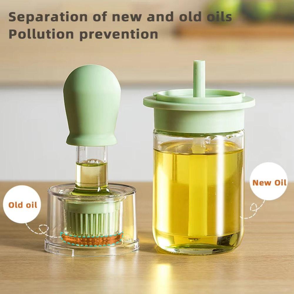 2 in 1 Oil Dispenser Bottle 180ML Barbecue Spray Bottle Easy To Clean Measuring Oil Bottle Baking