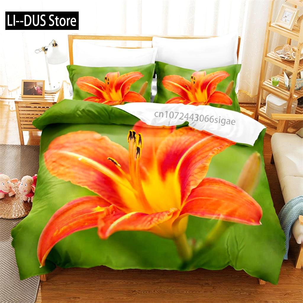 Yellow Flowers Queen Bedding Sets Duvet Cover Set Bedding Digital Printing King Size Duvet Cover Set Bedding Set