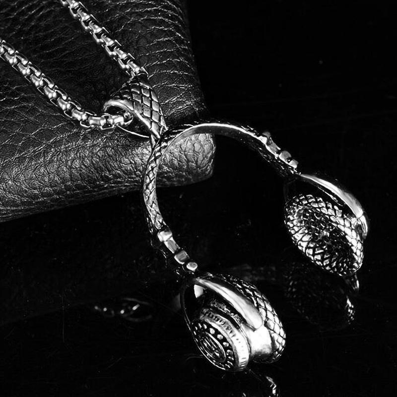Украшения, Музыка, Наушники, Подвеска, Мужская цепочка из титановой стали, Модный рок-стиль, Лидер продаж