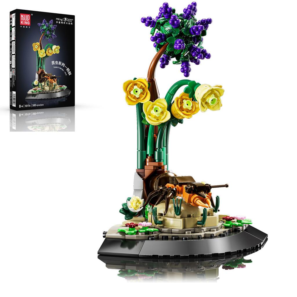 MOC Конструкторы Серия Насекомые и Природа - Модель Муравья/Цикады/Черепахи/Рыбы-дьявола/Кальмара/Кузнечика/Паука Сделай сам Игрушки для Детей Подарок