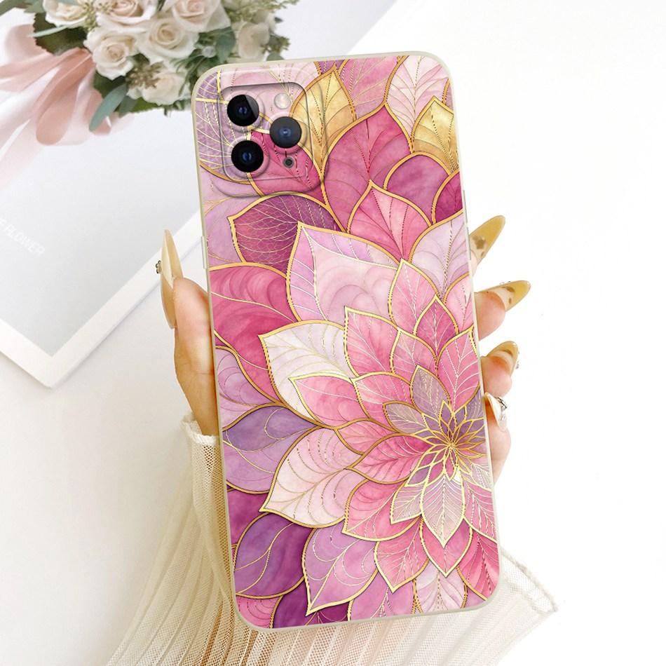 For iPhone 11 Pro Max Cute Cat Flower Cartoon Phone Case For iPhone11 11Pro 11ProMax Shockproof Soft Silicone Covers Bumpers