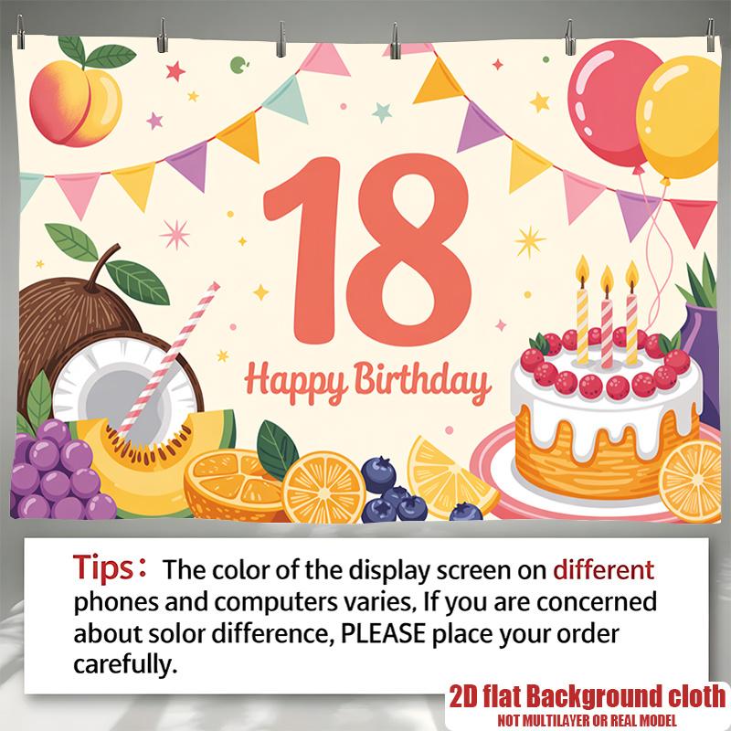 Gifts Polyester Fabric Happy Birthday Party Banner, Vibrant Polyester Backdrop for Celebration & Photos