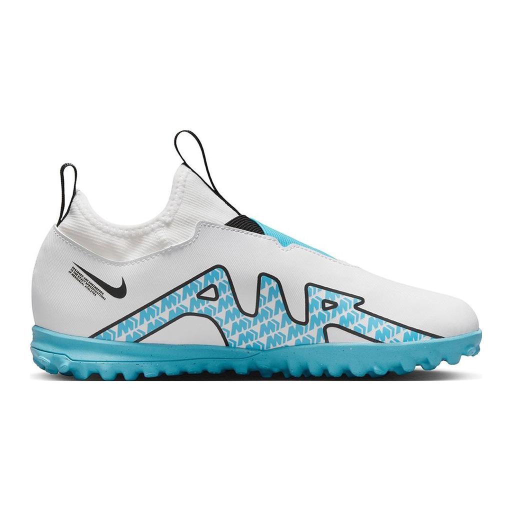 Nike Детские футбольные бутсы Zoom Vapor 15 Academy с низким верхом, с амортизацией против ударов, DJ5621-146, белые/синие